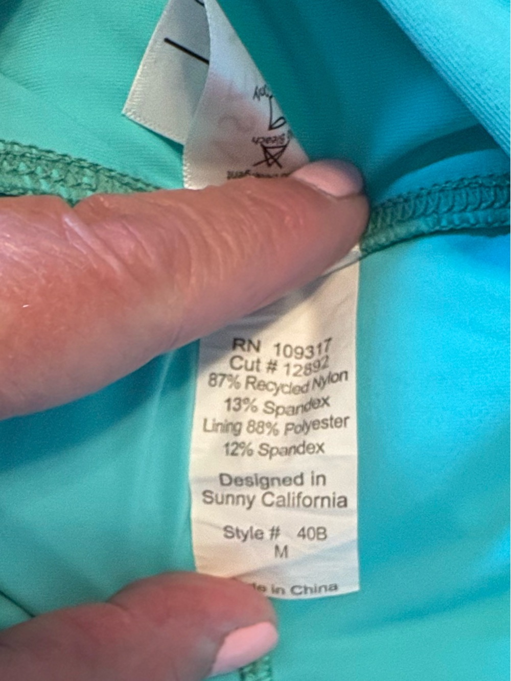 Sunsets Sporty Swim Skirt Aqua Medium - Picture 5 of 5